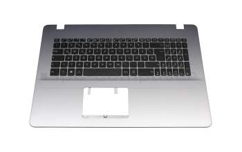 Keyboard incl. topcase DE (german) black/silver with backlight original suitable for Asus VivoBook F705QA