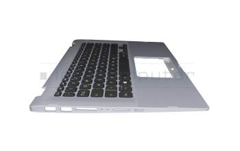 Keyboard incl. topcase DE (german) black/silver with backlight original suitable for Asus VivoBook Flip 14 TP412FA