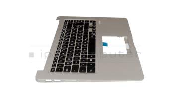 Keyboard incl. topcase DE (german) black/silver with backlight original suitable for Asus VivoBook S15 S510UQ