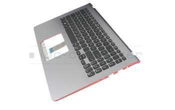 Keyboard incl. topcase DE (german) black/silver with backlight original suitable for Asus VivoBook S15 S530UA