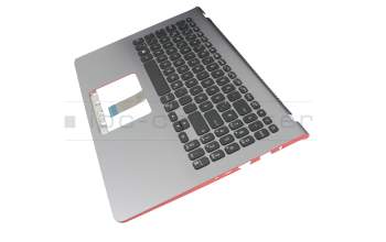 Keyboard incl. topcase DE (german) black/silver with backlight original suitable for Asus VivoBook S15 X530FN