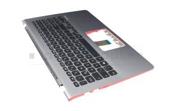 Keyboard incl. topcase DE (german) black/silver with backlight original suitable for Asus VivoBook S15 X530UN