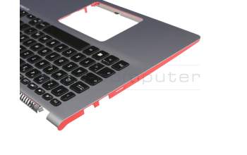 Keyboard incl. topcase DE (german) black/silver with backlight original suitable for Asus X430UA