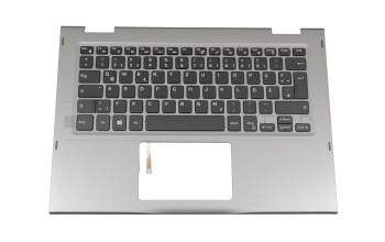 Keyboard incl. topcase DE (german) black/silver with backlight original suitable for Dell Inspiron 13 (5378)