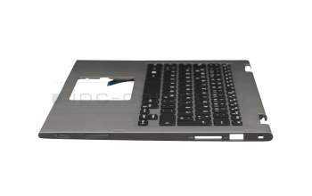 Keyboard incl. topcase DE (german) black/silver with backlight original suitable for Dell Inspiron 13 (5378)