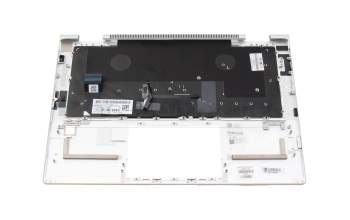 Keyboard incl. topcase DE (german) black/silver with backlight original suitable for HP EliteBook x360 1030 G3