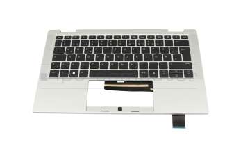 Keyboard incl. topcase DE (german) black/silver with backlight original suitable for HP EliteBook x360 1030 G8