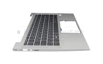 Keyboard incl. topcase DE (german) black/silver with backlight original suitable for HP ProBook 430 G8