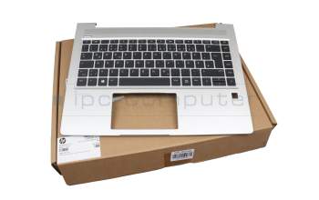 Keyboard incl. topcase DE (german) black/silver with backlight original suitable for HP ProBook 445 G6