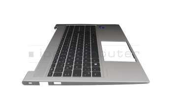 Keyboard incl. topcase DE (german) black/silver with backlight original suitable for HP ProBook 450 G8