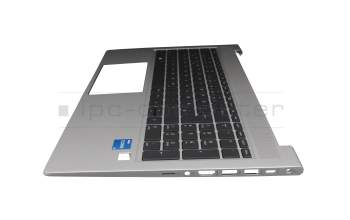 Keyboard incl. topcase DE (german) black/silver with backlight original suitable for HP ProBook 455 G8