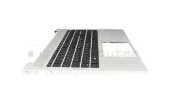 Keyboard incl. topcase DE (german) black/silver with backlight original suitable for HP ProBook 455 G9