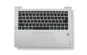 Keyboard incl. topcase DE (german) black/silver with backlight original suitable for Lenovo IdeaPad 710S-13IKB Plus (80W3)