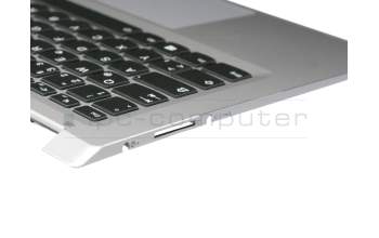 Keyboard incl. topcase DE (german) black/silver with backlight original suitable for Lenovo Yoga 710-14ISK (80TY)