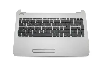 Keyboard incl. topcase DE (german) black/silver with white keyboard inscription, line structure on housing surface original suitable for HP EliteBook x360 1030 G2 (3ZF99EA)
