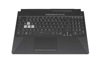 Keyboard incl. topcase DE (german) black/transparent/black with backlight original suitable for Asus FA506IC