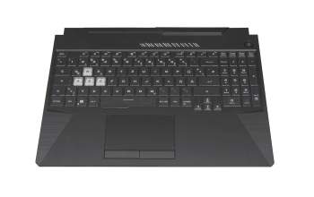 Keyboard incl. topcase DE (german) black/transparent/black with backlight original suitable for Asus FX506HEB