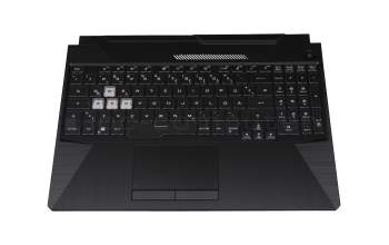 Keyboard incl. topcase DE (german) black/transparent/black with backlight original suitable for Asus FX506LH