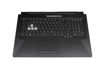 Keyboard incl. topcase DE (german) black/transparent/black with backlight original suitable for Asus TUF A17 FA706IH
