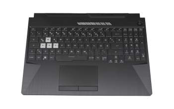 Keyboard incl. topcase DE (german) black/transparent/black with backlight original suitable for Asus TUF Gaming A15 FA506QM
