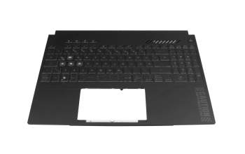Keyboard incl. topcase DE (german) black/transparent/black with backlight original suitable for Asus TUF Gaming A15 FA507NU