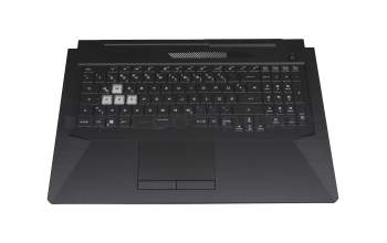 Keyboard incl. topcase DE (german) black/transparent/black with backlight original suitable for Asus TUF Gaming A17 FA706IU