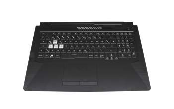 Keyboard incl. topcase DE (german) black/transparent/black with backlight original suitable for Asus TUF Gaming A17 FA706QM