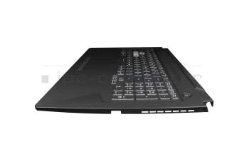 Keyboard incl. topcase DE (german) black/transparent/black with backlight original suitable for Asus TUF Gaming A17 FA706QM