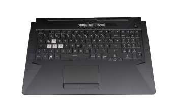 Keyboard incl. topcase DE (german) black/transparent/black with backlight original suitable for Asus TUF Gaming F17 FX706HC