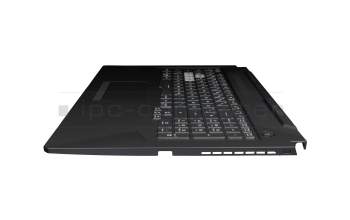 Keyboard incl. topcase DE (german) black/transparent/black with backlight original suitable for Asus TUF Gaming F17 FX706HC