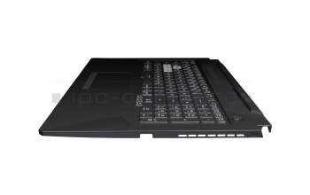Keyboard incl. topcase DE (german) black/transparent/black with backlight original suitable for Asus TUF Gaming F17 FX706HEB