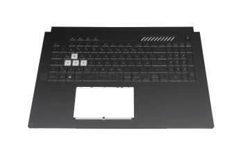Keyboard incl. topcase DE (german) black/transparent/grey with backlight original suitable for Asus TUF Gaming F17 FX707ZR