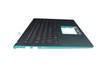 Keyboard incl. topcase DE (german) black/turquoise with backlight original suitable for Asus VivoBook S15 X530UF