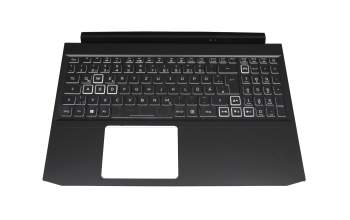 Keyboard incl. topcase DE (german) black/white/black with backlight original suitable for Acer Nitro 5 (AN515-55)