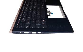 Keyboard incl. topcase DE (german) blue/blue with backlight original suitable for Asus ZenBook 14 UX434FLC