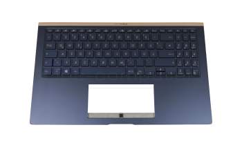 Keyboard incl. topcase DE (german) blue/blue with backlight original suitable for Asus ZenBook 15 UX533FAC