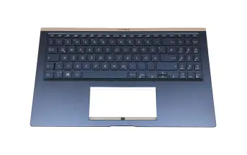 Keyboard incl. topcase DE (german) blue/blue with backlight original suitable for Asus ZenBook 15 UX534FTC