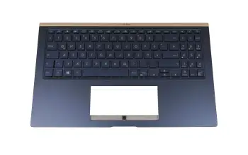 Keyboard incl. topcase DE (german) blue/blue with backlight original suitable for Asus ZenBook 15 UX534FTC