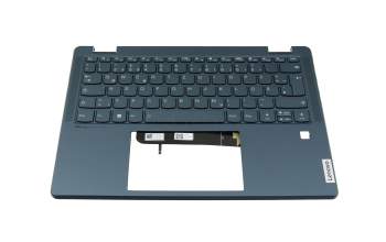 Keyboard incl. topcase DE (german) blue/blue with backlight original suitable for Lenovo Yoga 6 13ABR8 (83B2)