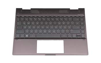 Keyboard incl. topcase DE (german) dark grey/grey with backlight original suitable for HP Envy x360 13-ag0300
