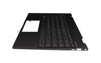 Keyboard incl. topcase DE (german) dark grey/grey with backlight original suitable for HP Envy x360 13-ag0300