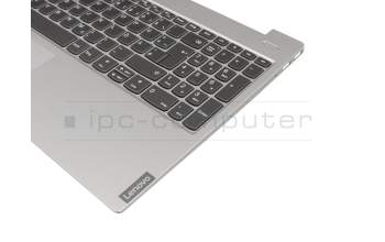 Keyboard incl. topcase DE (german) dark grey/grey with backlight original suitable for Lenovo IdeaPad S340-15IIL (81WL)