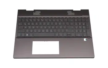 Keyboard incl. topcase DE (german) grey/anthracite with backlight original suitable for HP Envy x360 15-ds0000