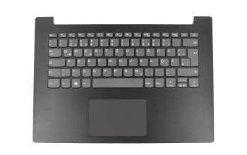 Keyboard incl. topcase DE (german) grey/black fluted original suitable for Lenovo IdeaPad 130-14IKB (81H6)