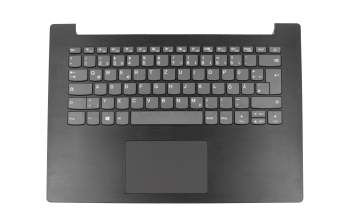 Keyboard incl. topcase DE (german) grey/black ribbed original suitable for Lenovo IdeaPad 130-14IKB (81H6)