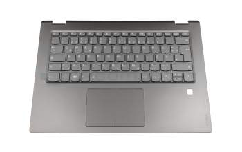 Keyboard incl. topcase DE (german) grey/black with backlight original suitable for Lenovo Yoga 520-14IKB (81C8)