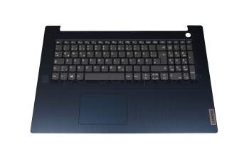 Keyboard incl. topcase DE (german) grey/blue (Fingerprint) original suitable for Lenovo IdeaPad 3-17IML05 (81WC)
