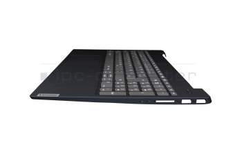 Keyboard incl. topcase DE (german) grey/blue original suitable for Lenovo IdeaPad S340-15IIL (81WL)