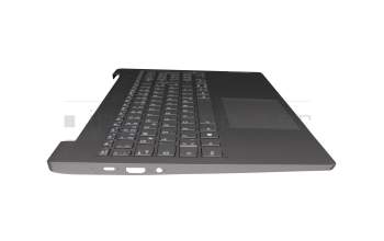 Keyboard incl. topcase DE (german) grey/grey with backlight (USB-C charging port) original suitable for Lenovo IdeaPad 5-15ARE05 (81YQ)