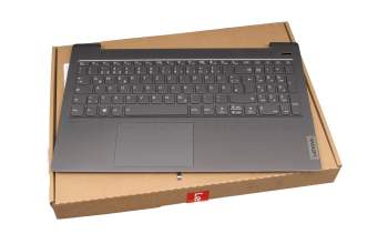 Keyboard incl. topcase DE (german) grey/grey with backlight (USB-C charging port) original suitable for Lenovo IdeaPad 5-15ITL05 (82FG)